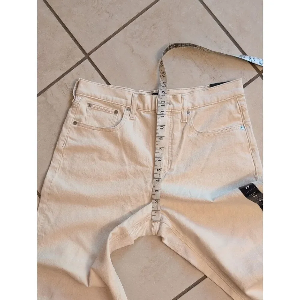 NWT J. Crew Slim Barrel Jean Ecru Beige White Petite Size 29